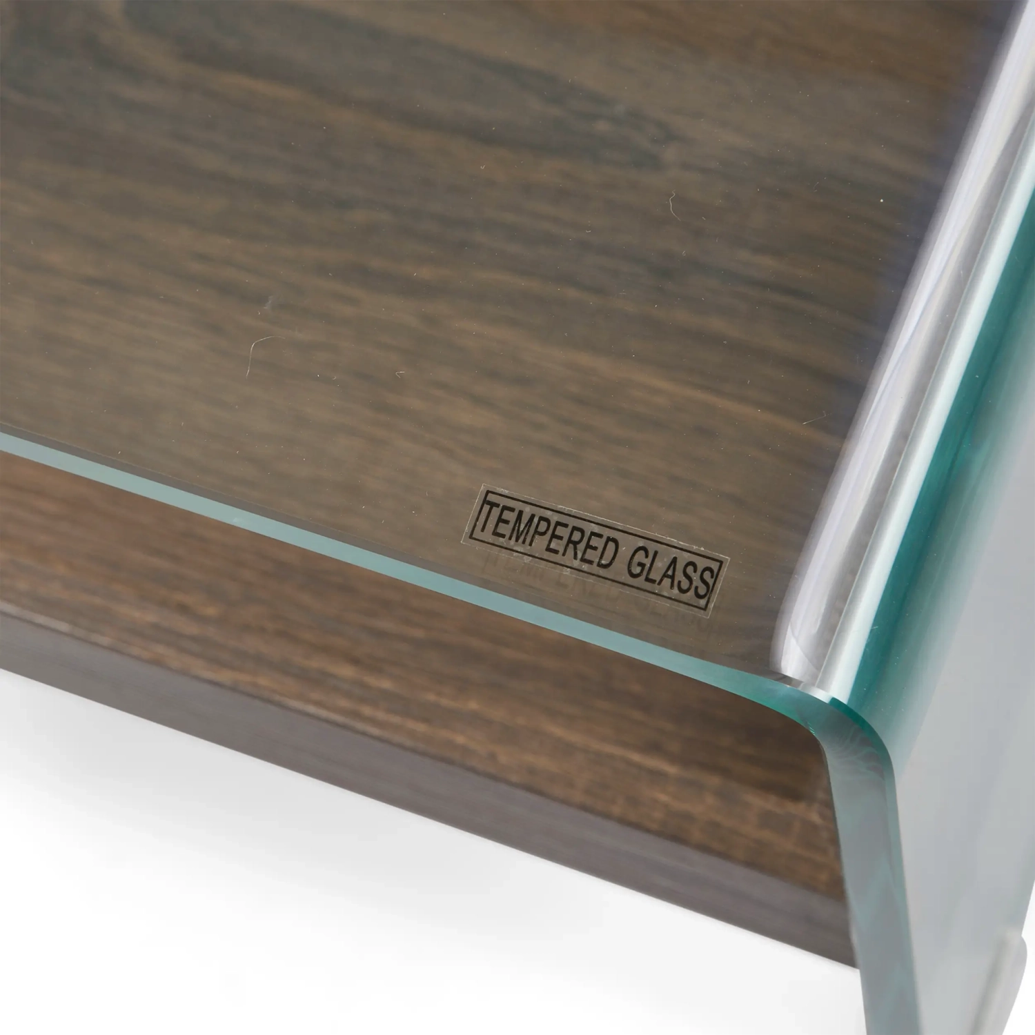 Mesa de centro Pot : Vidro temperado com gaveta de madeira
