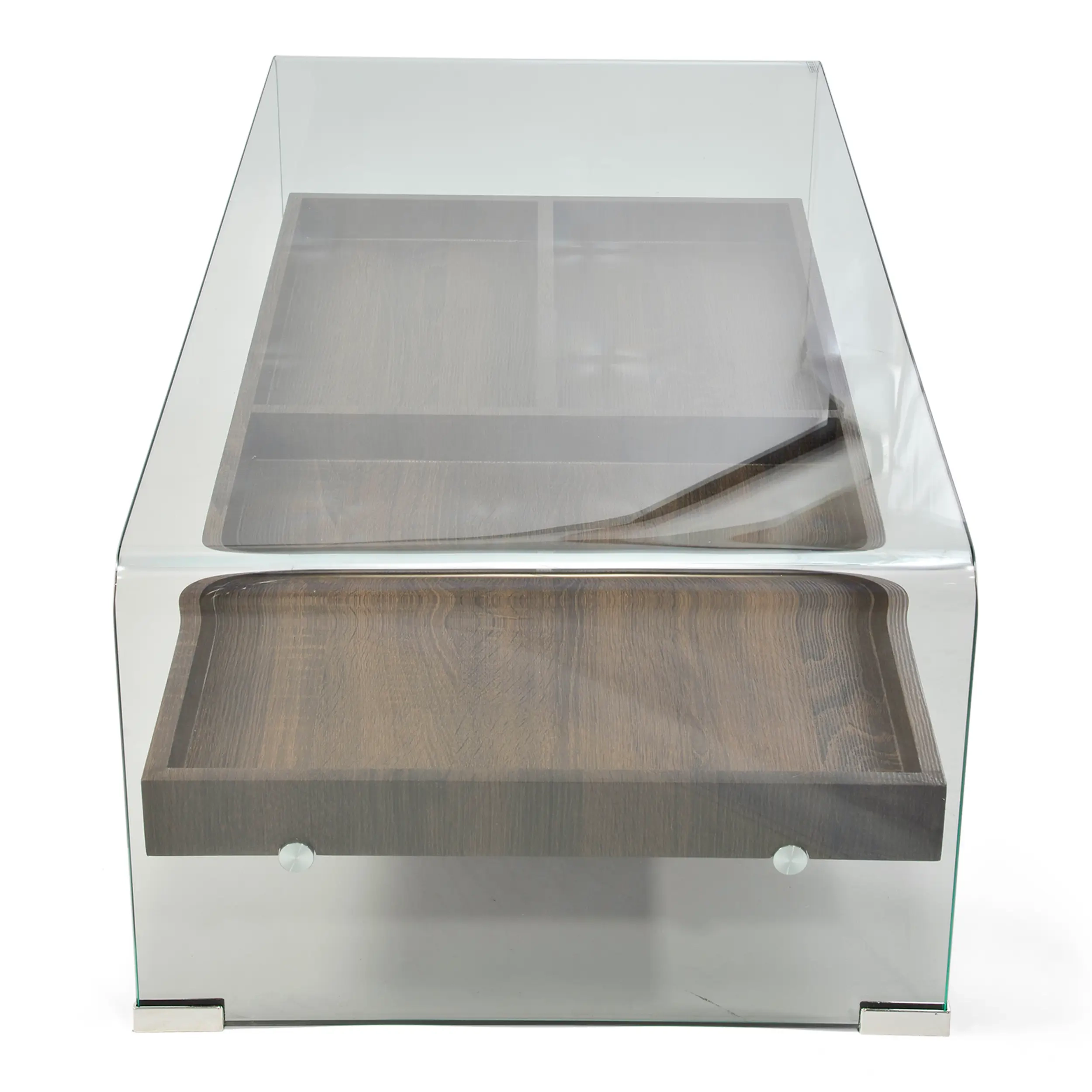 Soffbord Pot : Härdat glas med trälåda