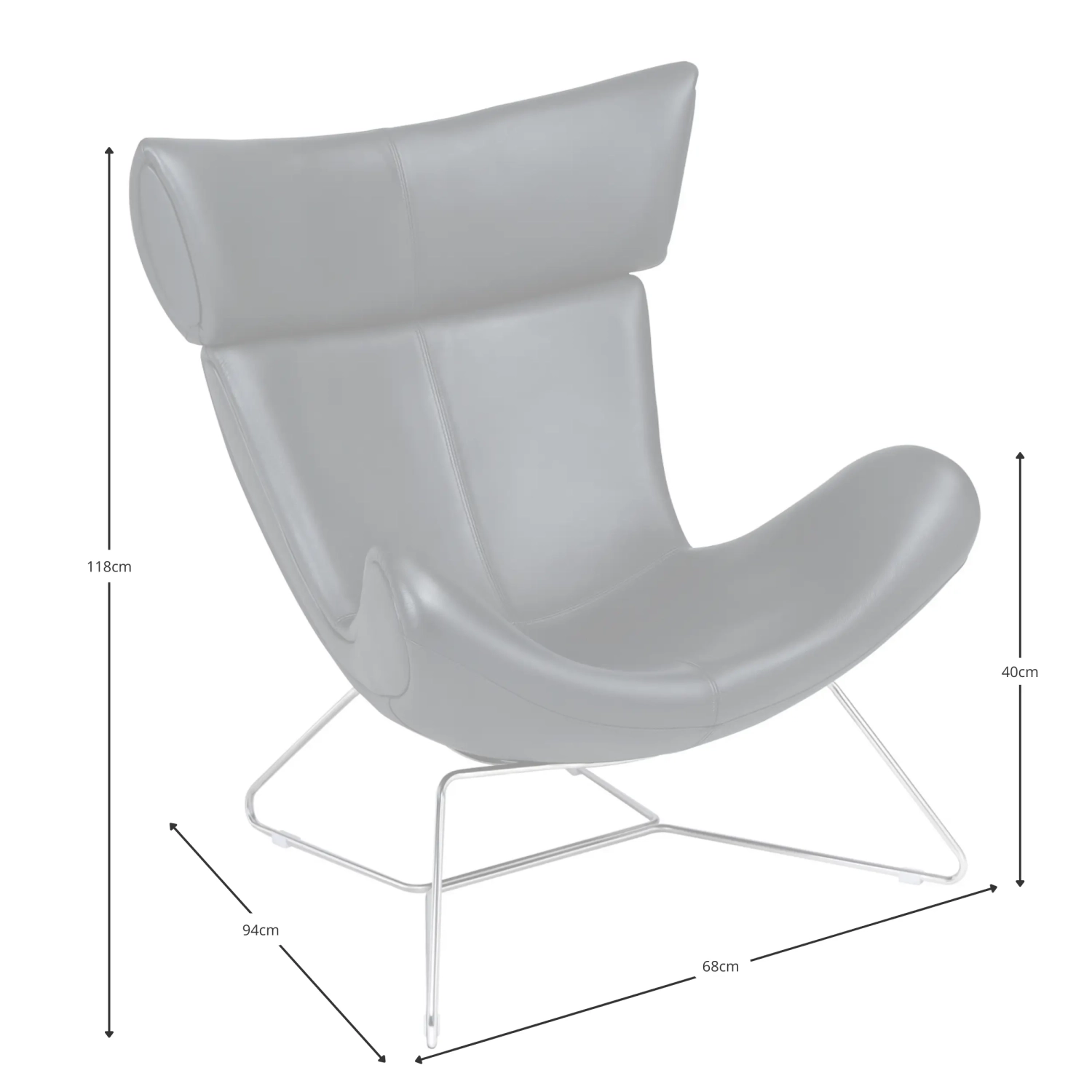 Emola Stoel in Italiaans leder : Moderne fauteuil in eersteklas design
