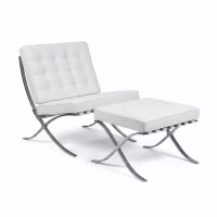 Inspiration Barcelona -tuoli ja keinonahkainen jalkatuki - MuebleDesign