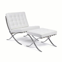 Inspiracja Krzesło Barcelona ze Skórzanym Podnóżkiem - MuebleDesign