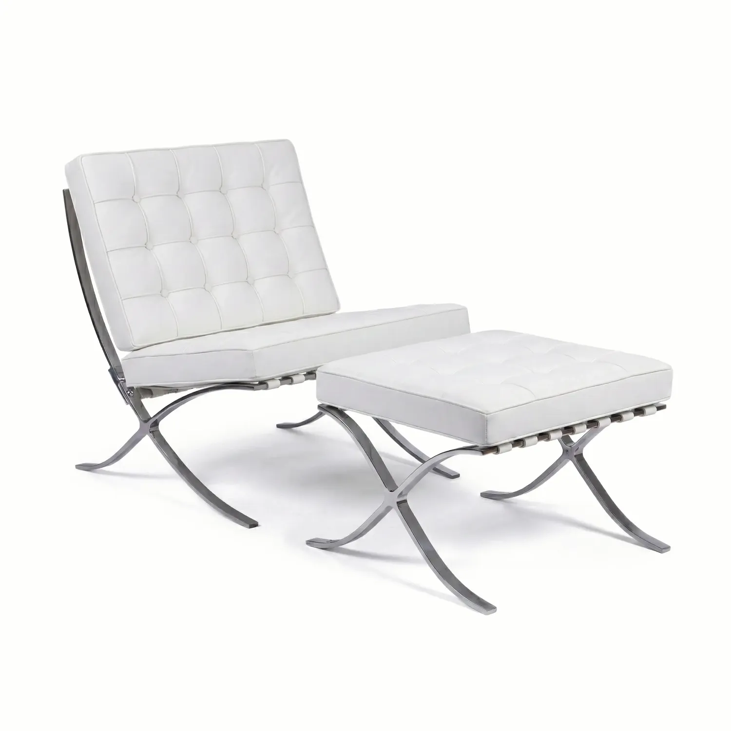 Inspiration Barcelona -tuoli ja keinonahkainen jalkatuki - MuebleDesign