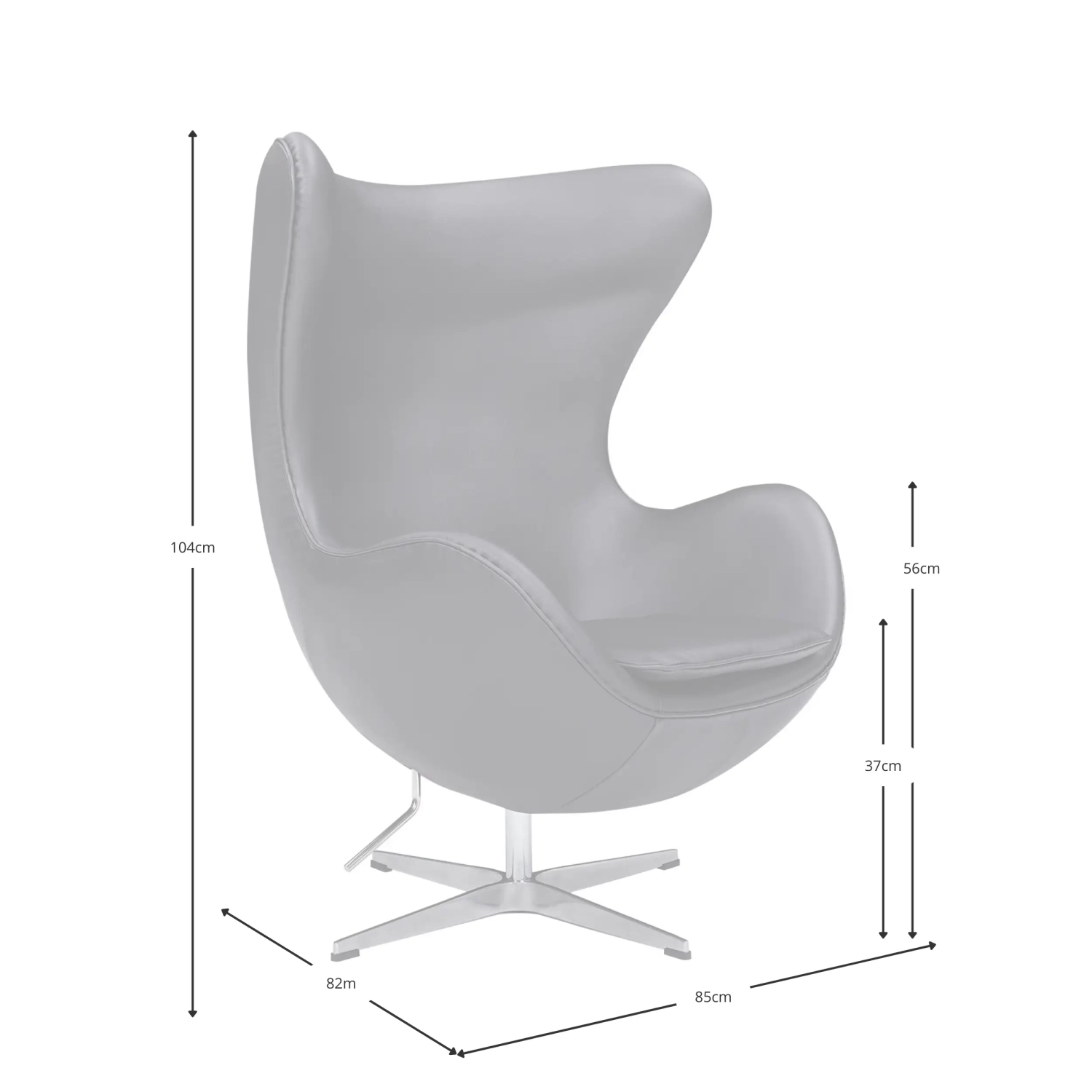 Egg Chair Leder Inspiration - Modern Sessel Premium - Mobelarium