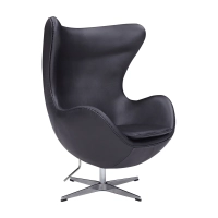 Ispirazione di Egg Chair di Pelle - Poltrona da Disegno Premium - Mobilie Design