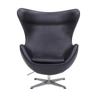 Ispirazione di Egg Chair di Pelle - Poltrona da Disegno Premium - Mobilie Design