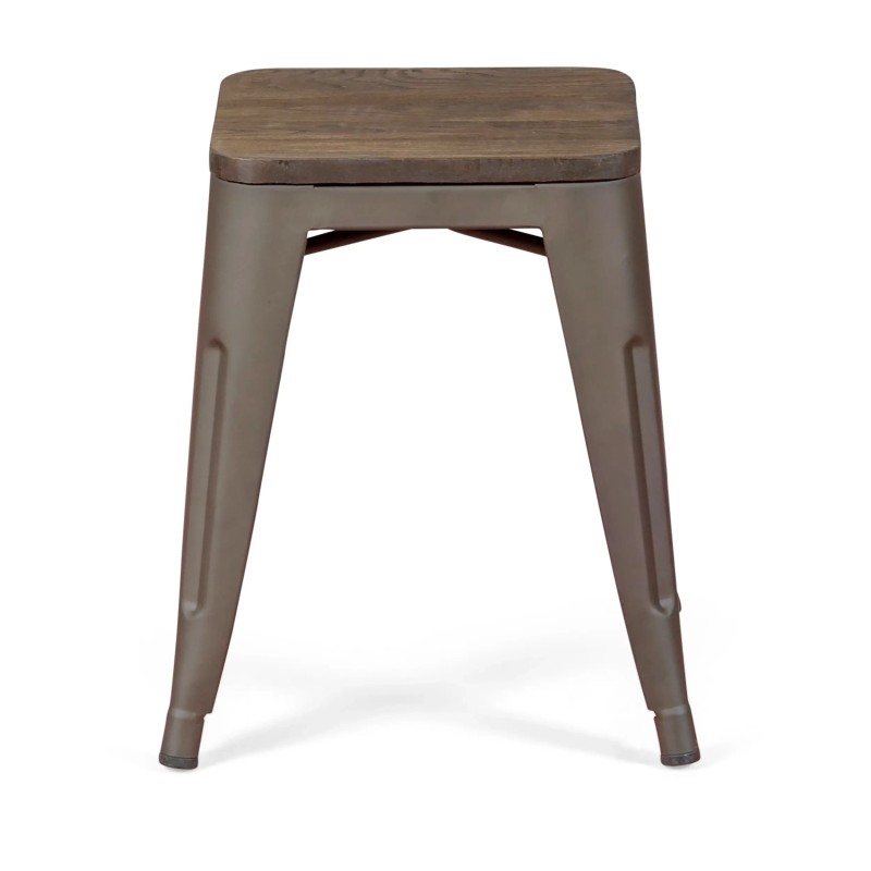 Tabouret Bas Avec Assise En Bois Bistro Antique