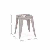 Lage industriële kruk met houten zitting Bistro Antique