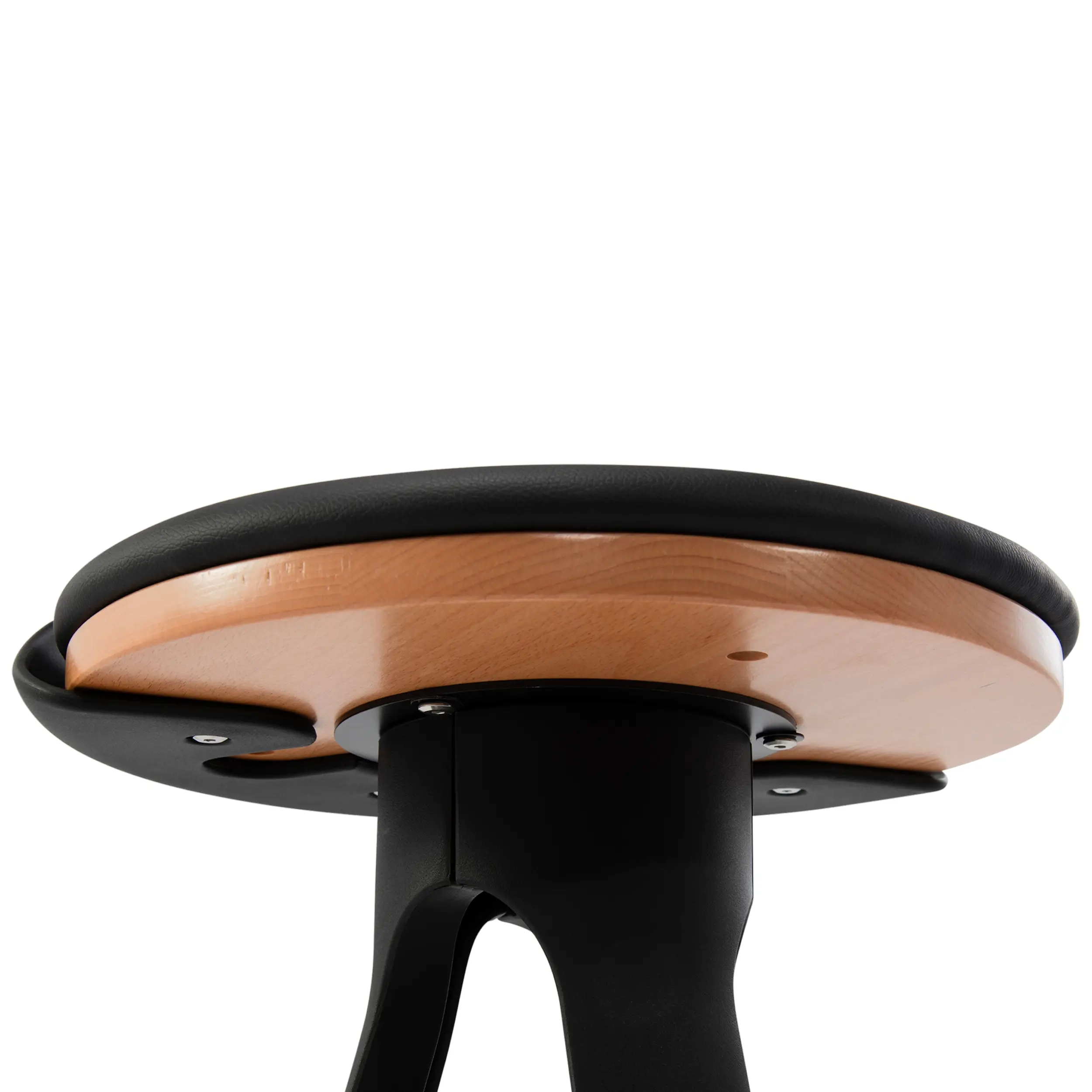Hocker Deko-Design mit Sitz aus Buche und Kunstleder