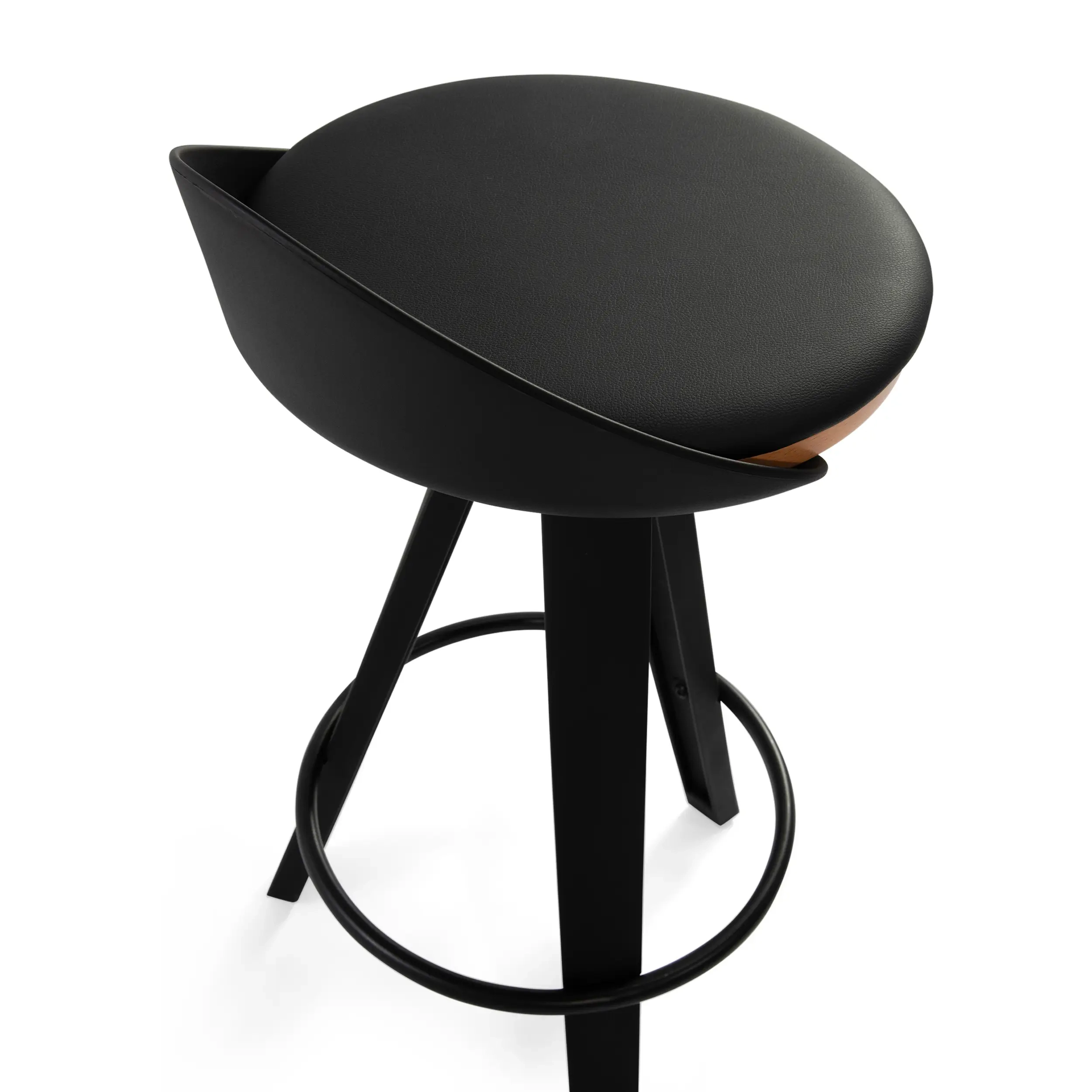 Stolička Deco design s bukovým a koženkovým sedákem