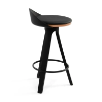 Barstoel Deco design met beuken en kunstlederen zitting