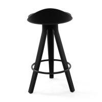 Hocker Deko-Design mit Sitz aus Buche und Kunstleder