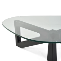 Mesa de centro de design em vidro temperado - Nodda