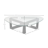 Designer Couchtisch aus gehärtetem Glas - Nodda