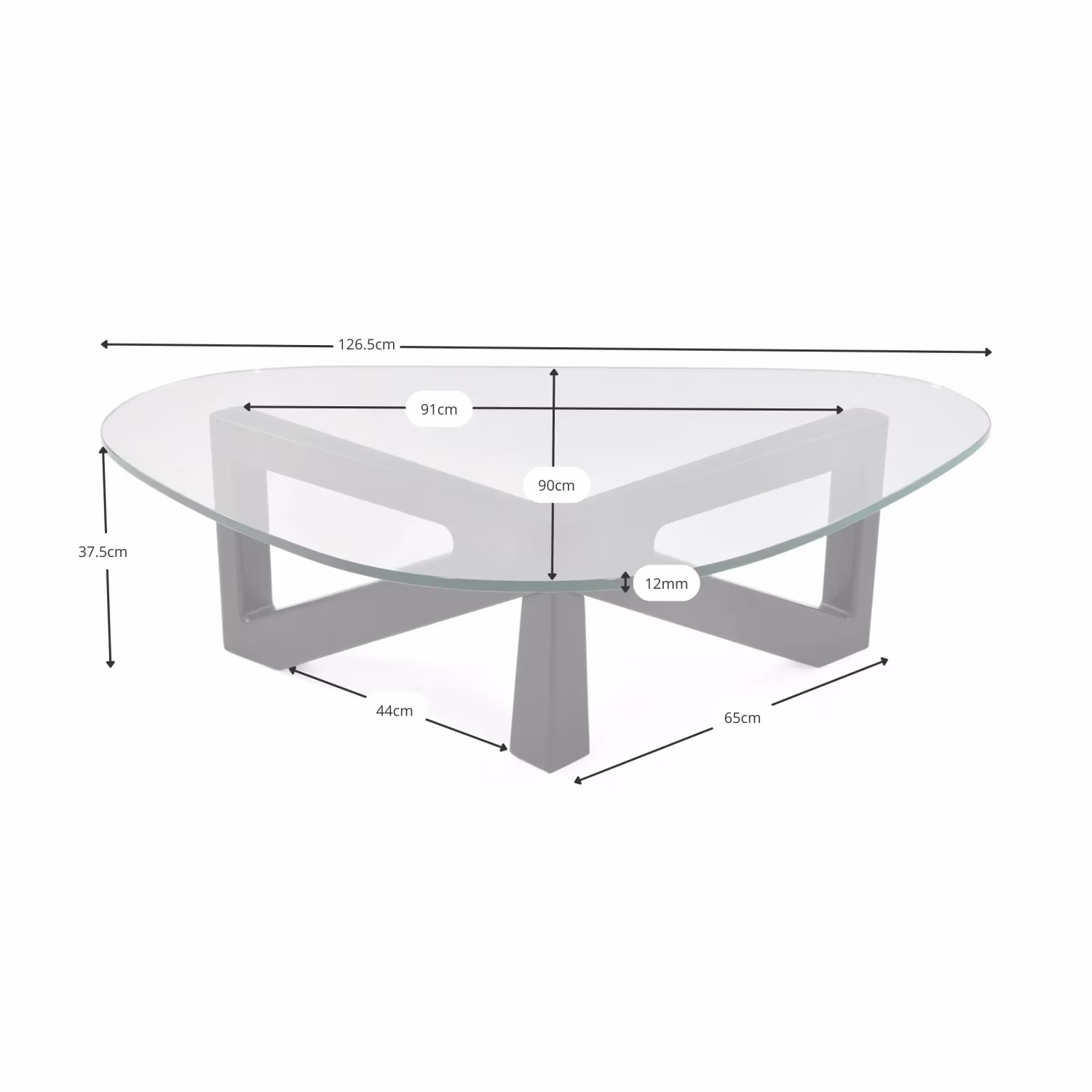 Designer Couchtisch aus gehärtetem Glas - Nodda