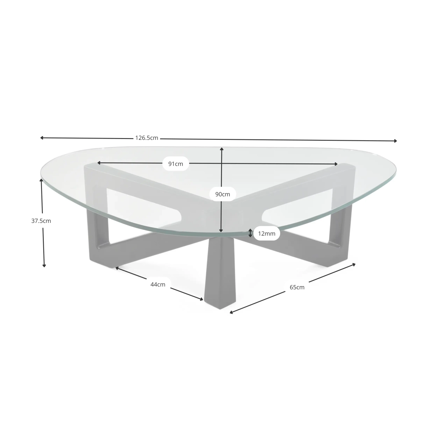 Table basse design en verre trempé - Nodda