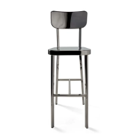 Taburete alto en acero inoxidable cromado - Delawere