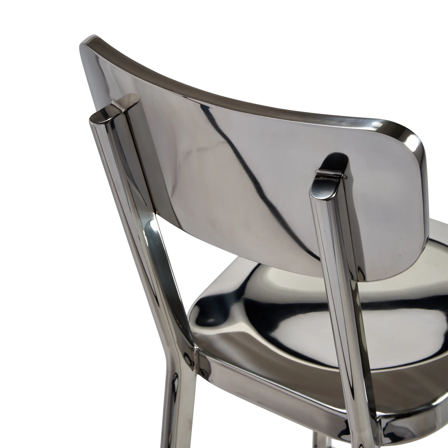Taburete alto en acero inoxidable cromado - Delawere