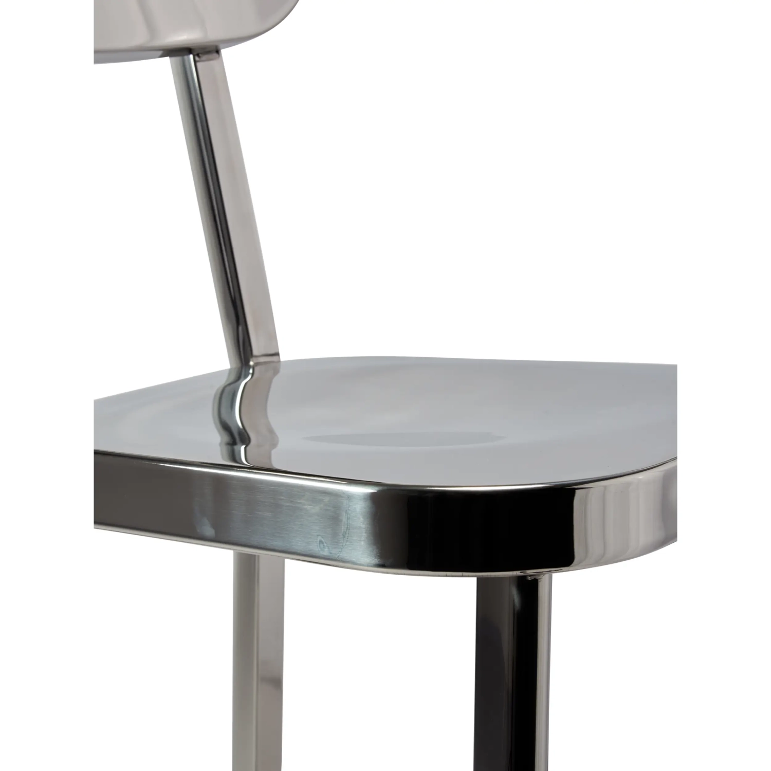 Taburete alto en acero inoxidable cromado - Delawere