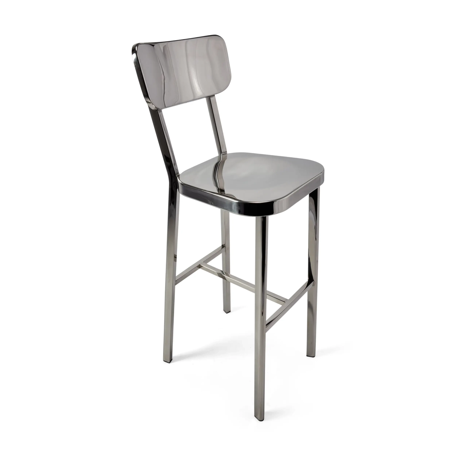 Taburete alto en acero inoxidable cromado - Delawere