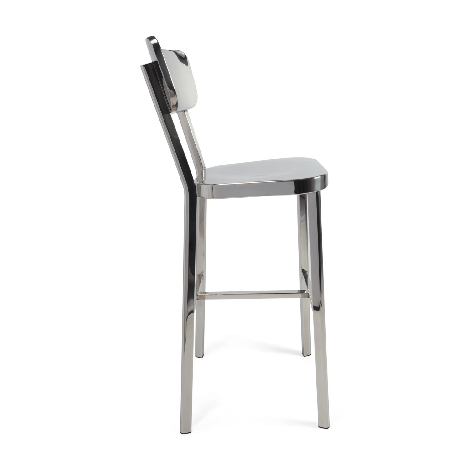 Taburete alto en acero inoxidable cromado - Delawere