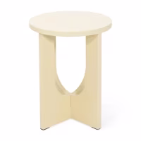 Houten bijzettafel Flop | Rond Gelakt Ontwerp 40 cm