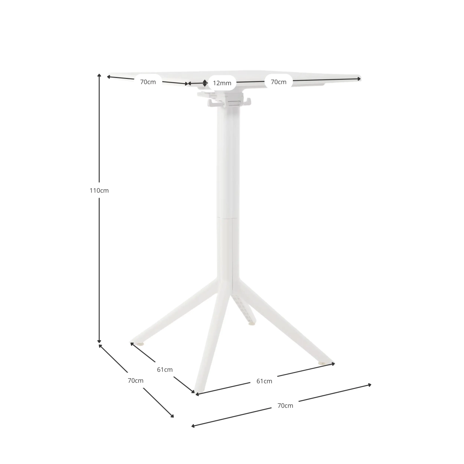 High plastic folding outdoor table - Moises