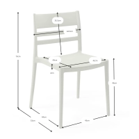 Chaise empilable en polypropylène pour usage extérieur - Creta