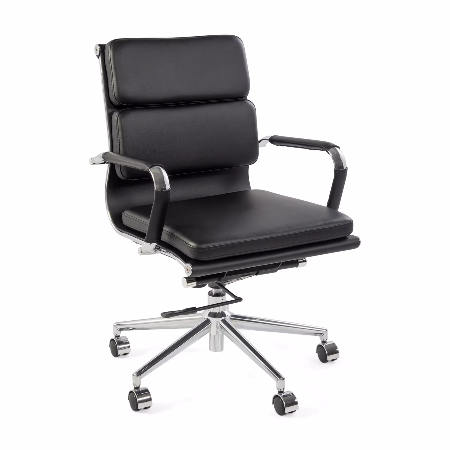 Task Italian nahkainen toimistotuoli | Kääntyvä, kaasunostolaite ja kromirunko