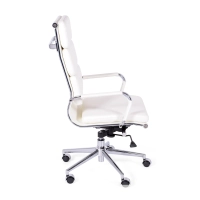 Sedia da ufficio in pelle italiana Task con schienale alto e design elegante