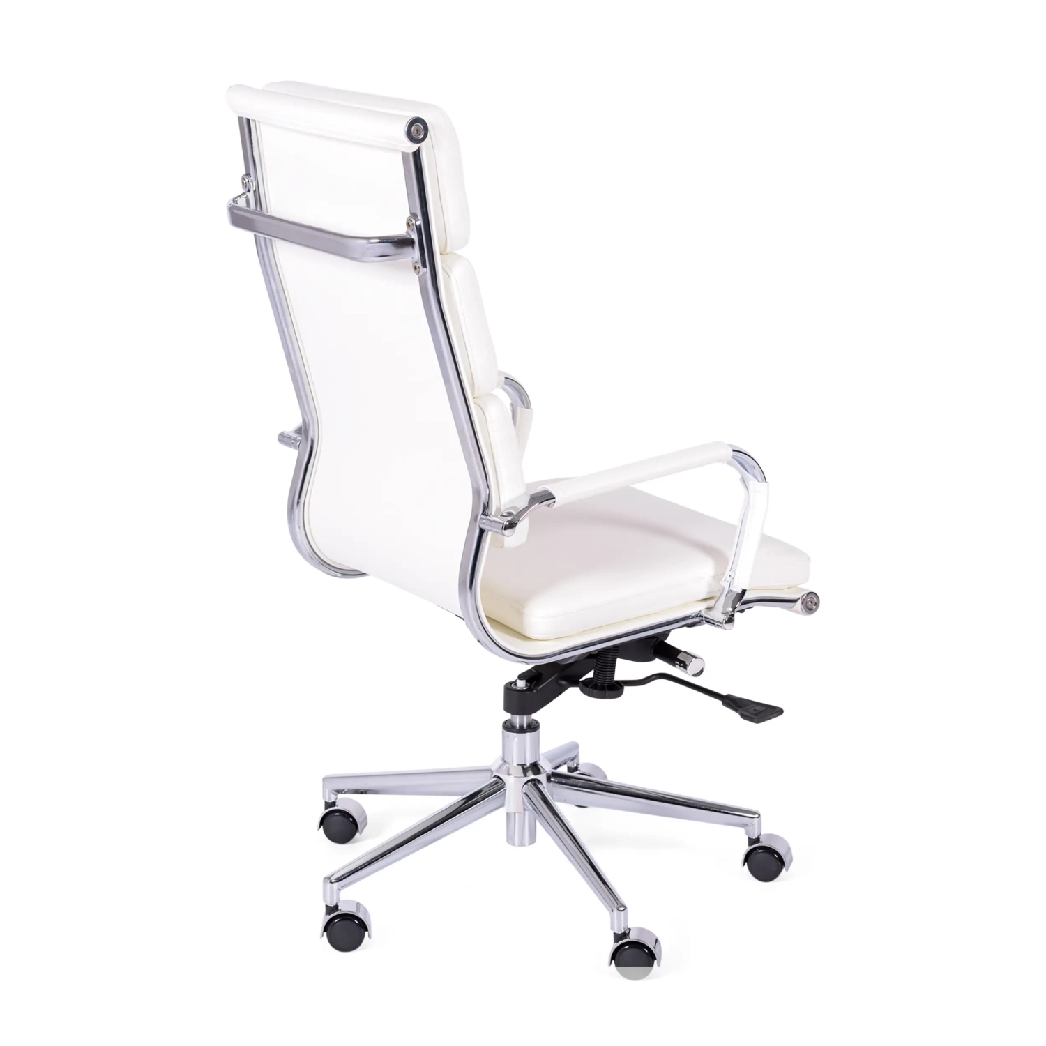 Chaise de bureau en cuir italien avec dossier haut - Design élégant