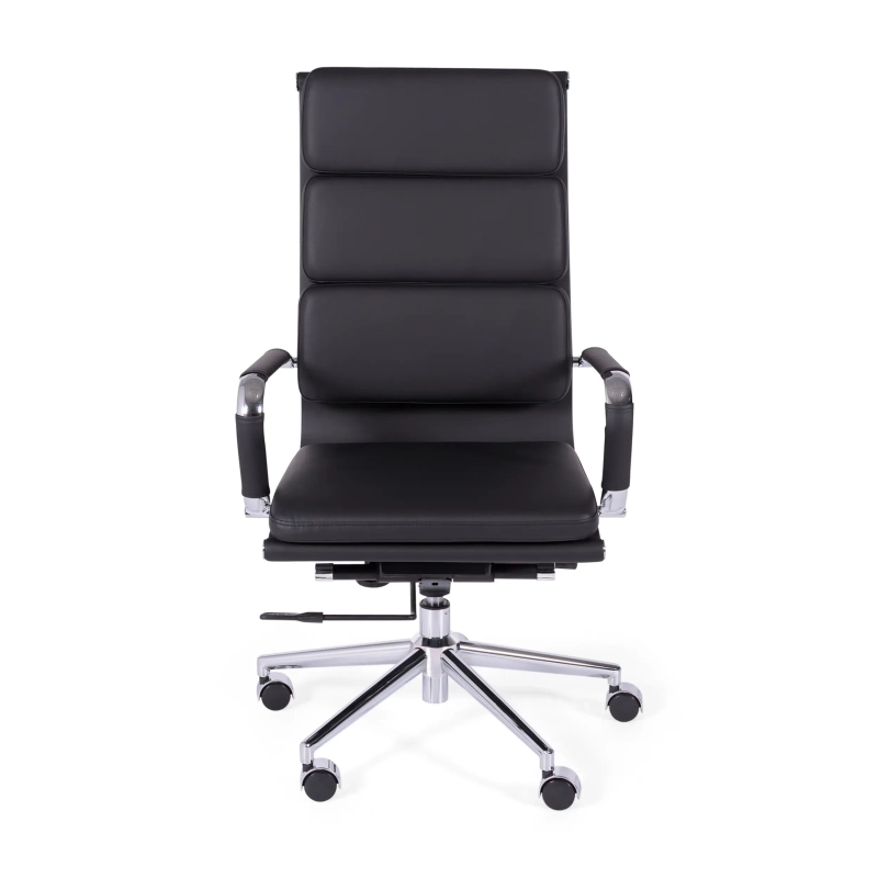 Úkolová italská kožená kancelářská židle s vysokým opěradlem | Elegantní design