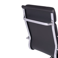 Włoskie skórzane krzesło biurowe z wysokim oparciem | Elegancki design