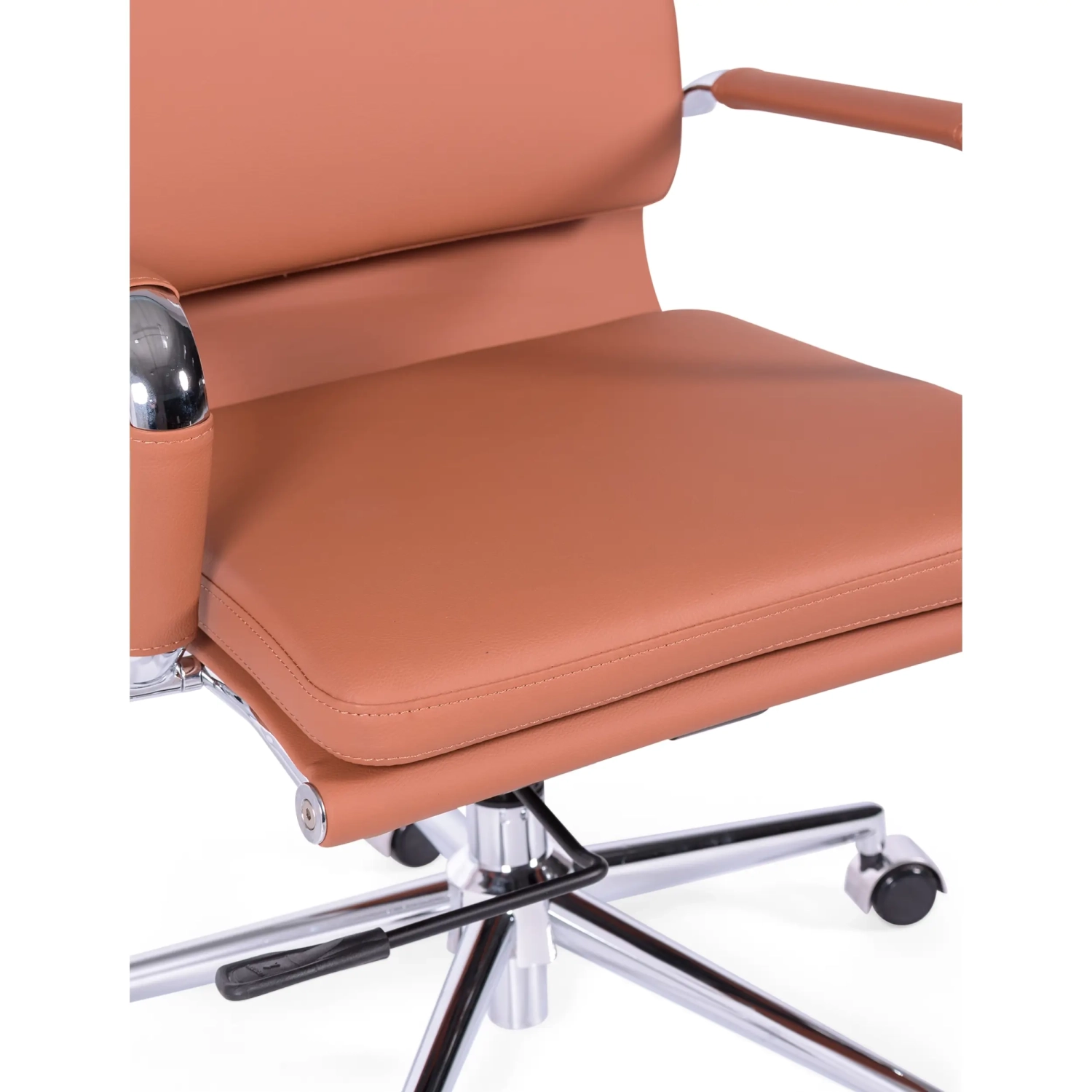 Sedia da ufficio in pelle italiana Task con schienale alto e design elegante