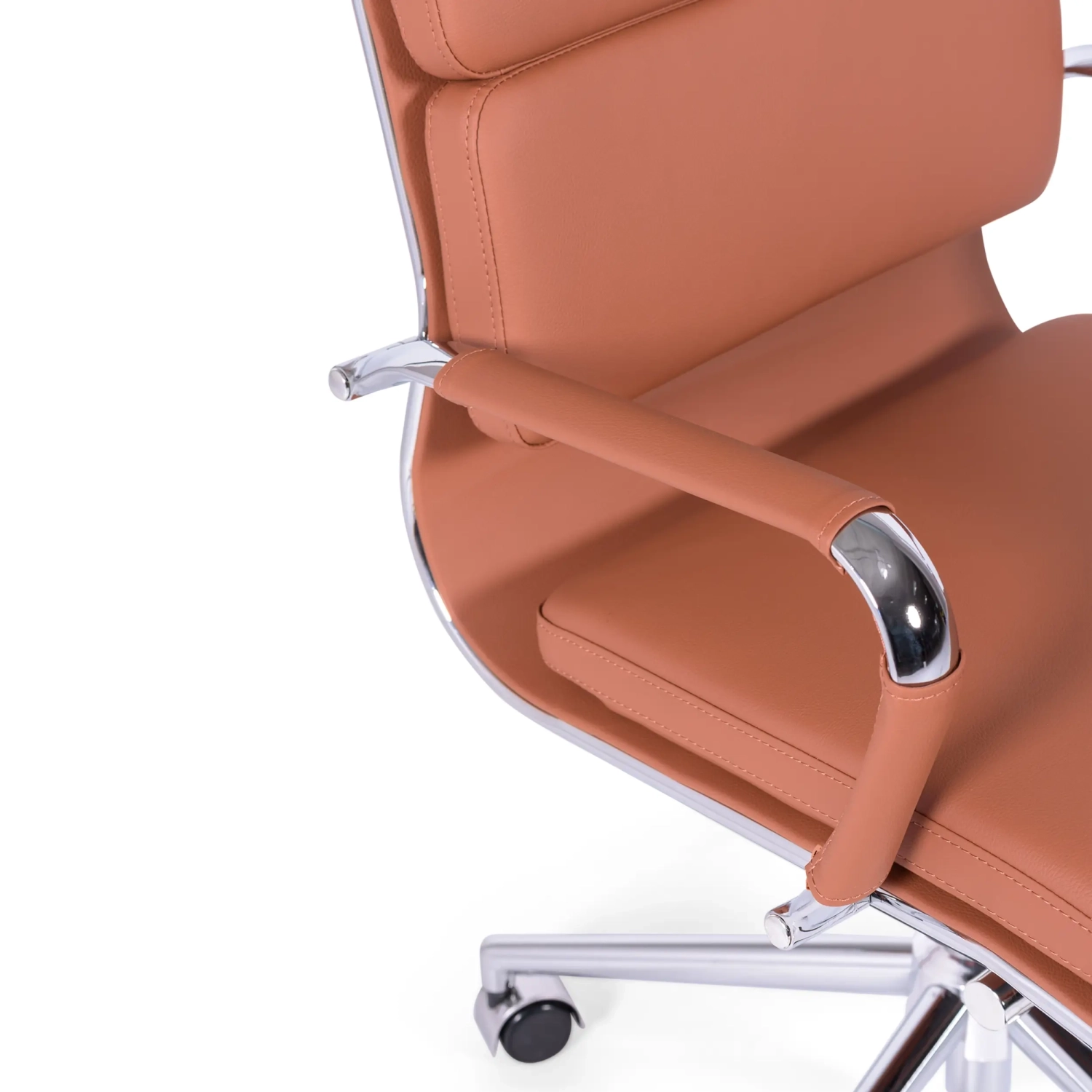 Sedia da ufficio in pelle italiana Task con schienale alto e design elegante