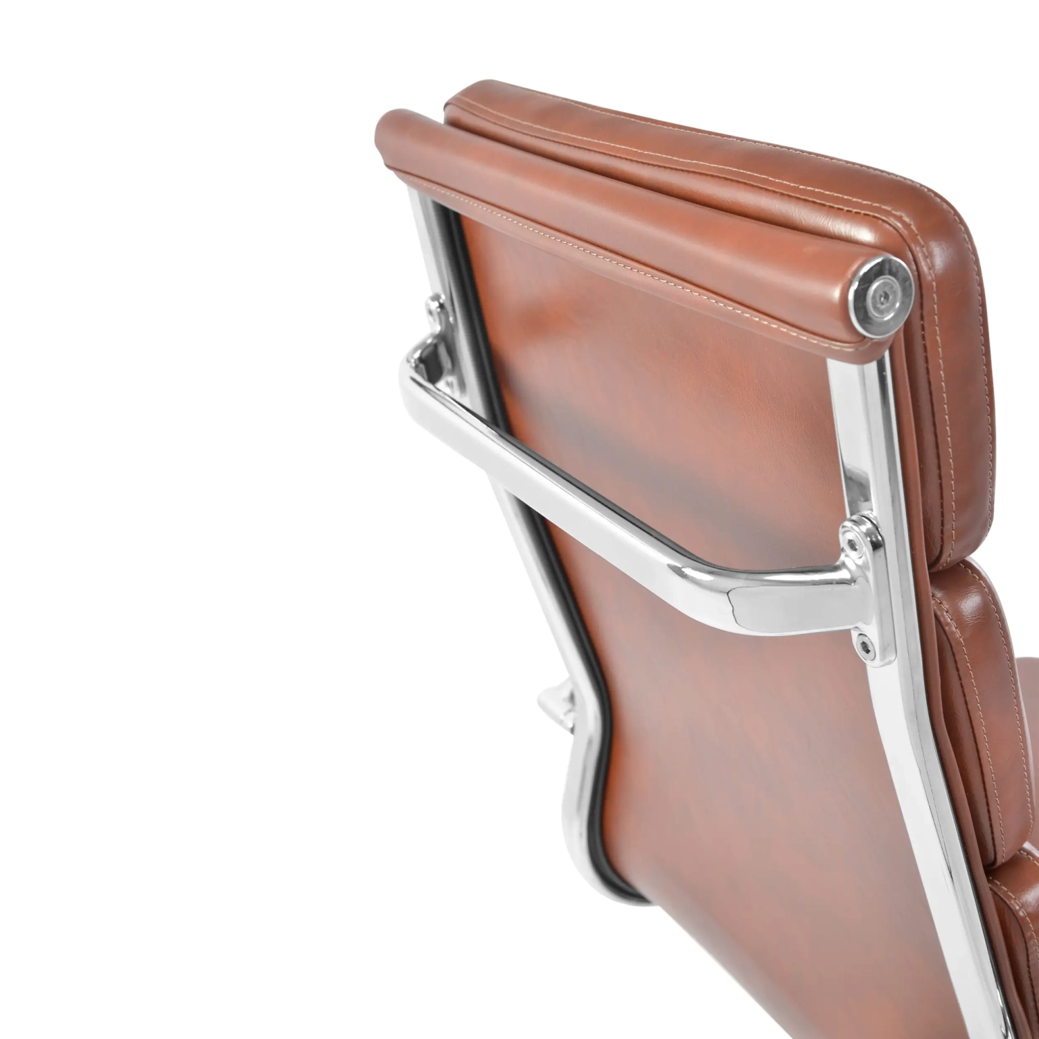 Włoskie skórzane krzesło biurowe z wysokim oparciem | Elegancki design