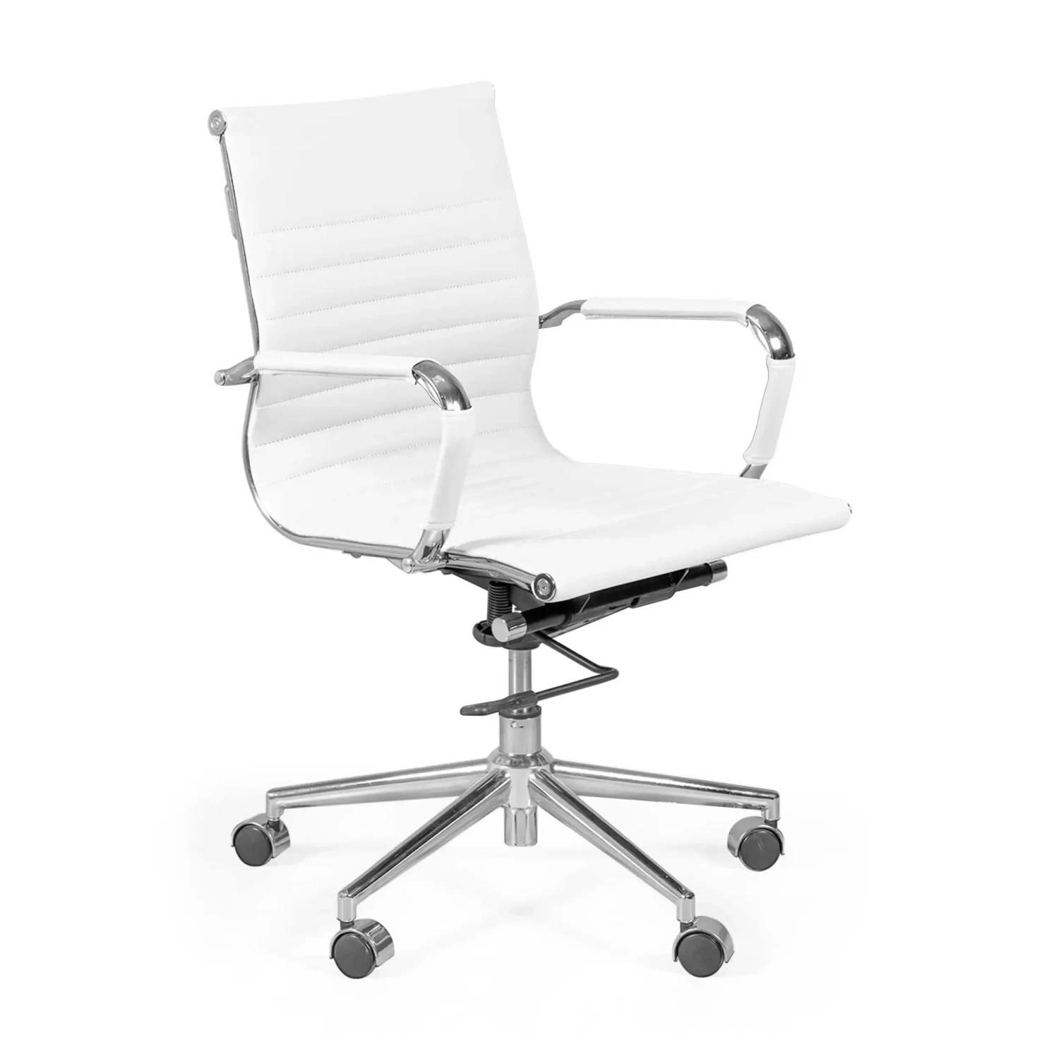 Sedia da ufficio Task con schienale basso in pelle italiana - Stile e comfort
