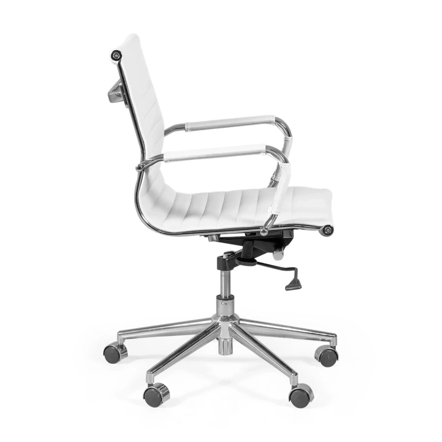 Chaise de bureau en cuir italien à dossier bas Task | Style & Comfort