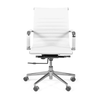 Silla de oficina Task de cuero italiano con respaldo bajo | Estilo y confort