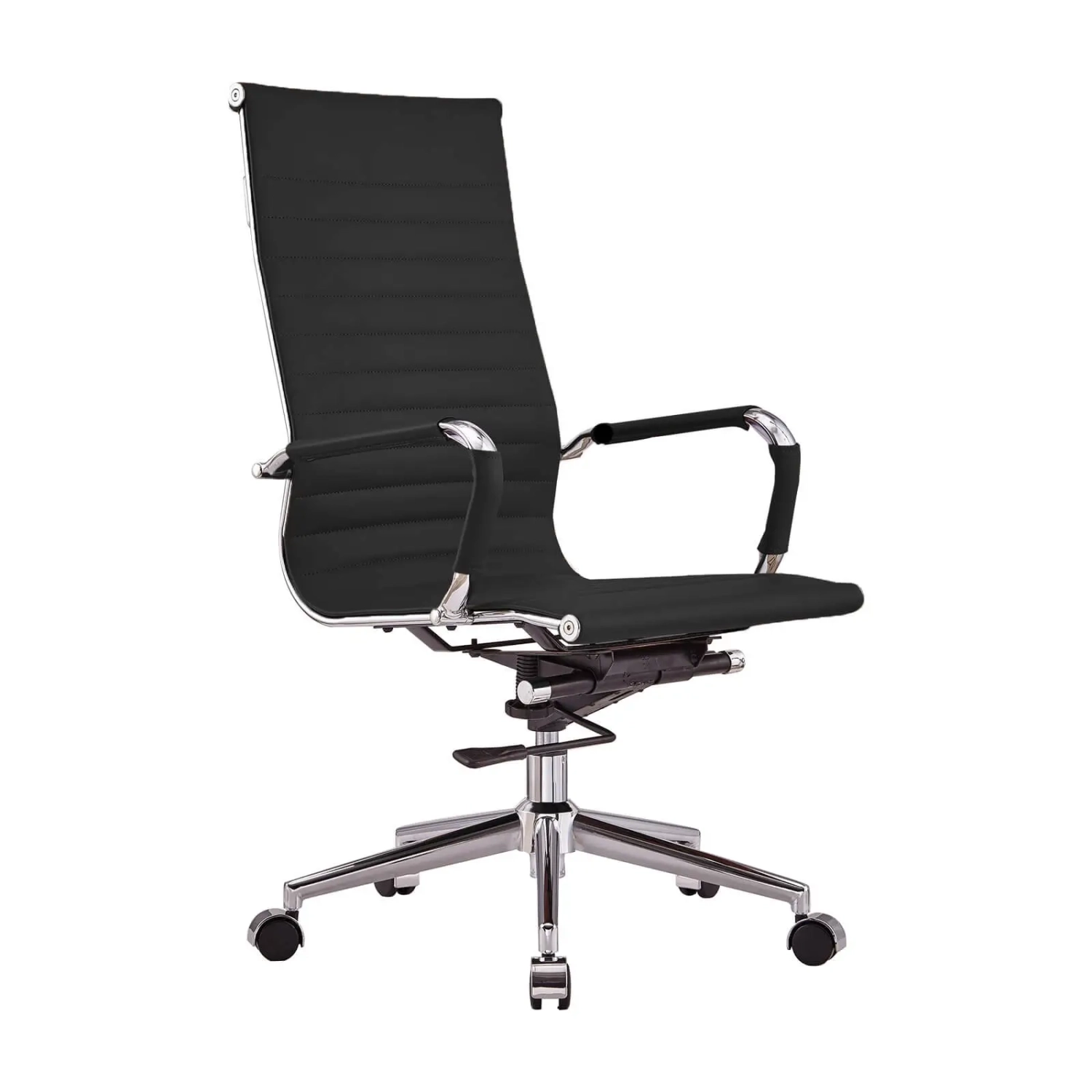 Silla de oficina Task de cuero italiano con respaldo alto | Ergonomía y estilo profesional