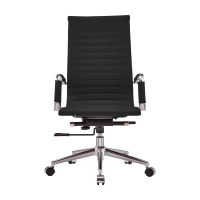 Chaise de bureau en cuir italien à dossier haut - Ergonomie et style professionnel