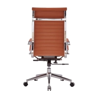 Chaise de bureau en cuir italien à dossier haut - Ergonomie et style professionnel
