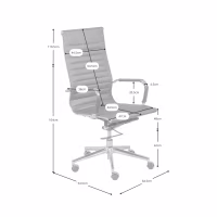 Task Hochlehner Bürostuhl aus italienischem Leder | Ergonomie & Professioneller Stil