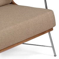 Divano industriale Daneu imbottito in cotone-Divani in legno-Mobilie Design