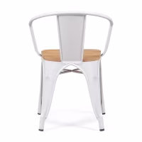 Bistro Arms Wood Chair | Industriestuhl mit Armlehnen und Holzsitz