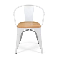 Bistro Arms Wood Chair | Teollinen tuoli käsinojilla ja puisella istuimella