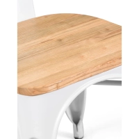 Bistro Chaise en bois à accoudoirs | Chaise industrielle avec accoudoirs et assise en bois