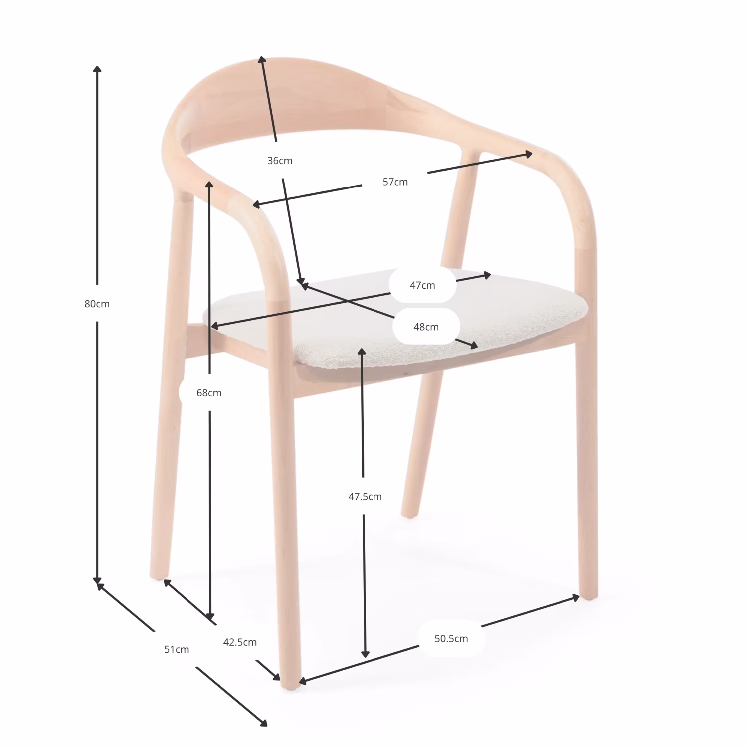 Warsow Nordic Eetkamerstoel in Natuurlijk Hout | Elegant & Comfortabel Ontwerp