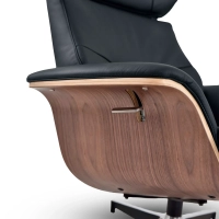 Cleveland Skórzany fotel wypoczynkowy | Designerski fotel z podnóżkiem