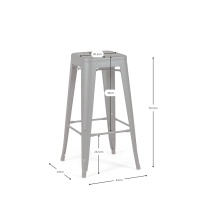 Bistro industriell pall Matt 76CM vit - Industriella pallar och stolar