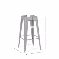 Bistro taboret industrialny Matt 76CM biały - Taborety i krzesła industrialne